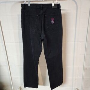 Vintage 90's Tommy Hilfiger Jeans W Size 12 Black Denim Straight Leg Patch Logo